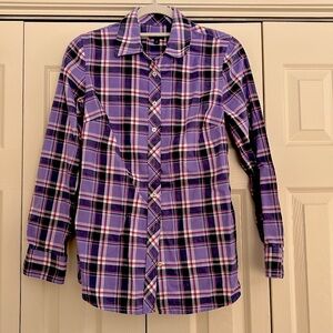 Gorgeous purple plaid Talbots top in size small